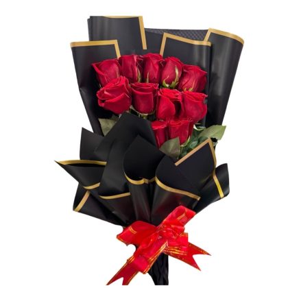 12 red roses bouquet