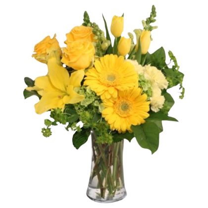 yellow bouquet in a vase