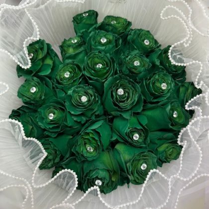 green roses bouquet