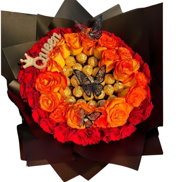 roses and chocolates bouquet