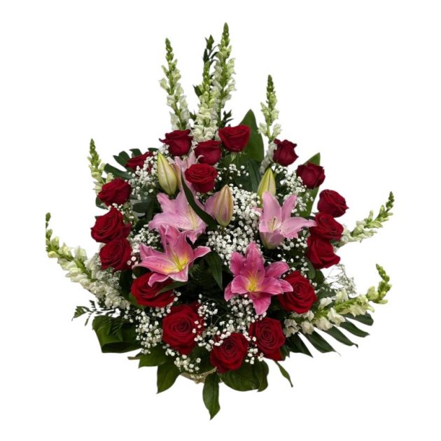 Heart Shape Arrangement with Lilies