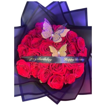 25 red roses bouquet